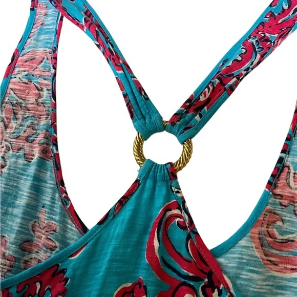LILLY PULITZER Cotton Shore Tank Dress Searulean Blue Rhode Island Reef, Large - Picture 5 of 5